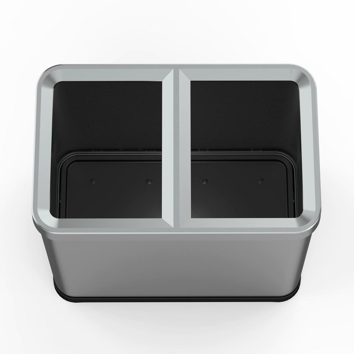 MÜLLEIMER für Mülltrennung mit offenem Deckel TALLIN silber - Silberfarben, Metall (27/65/41cm) - Kitchen Move