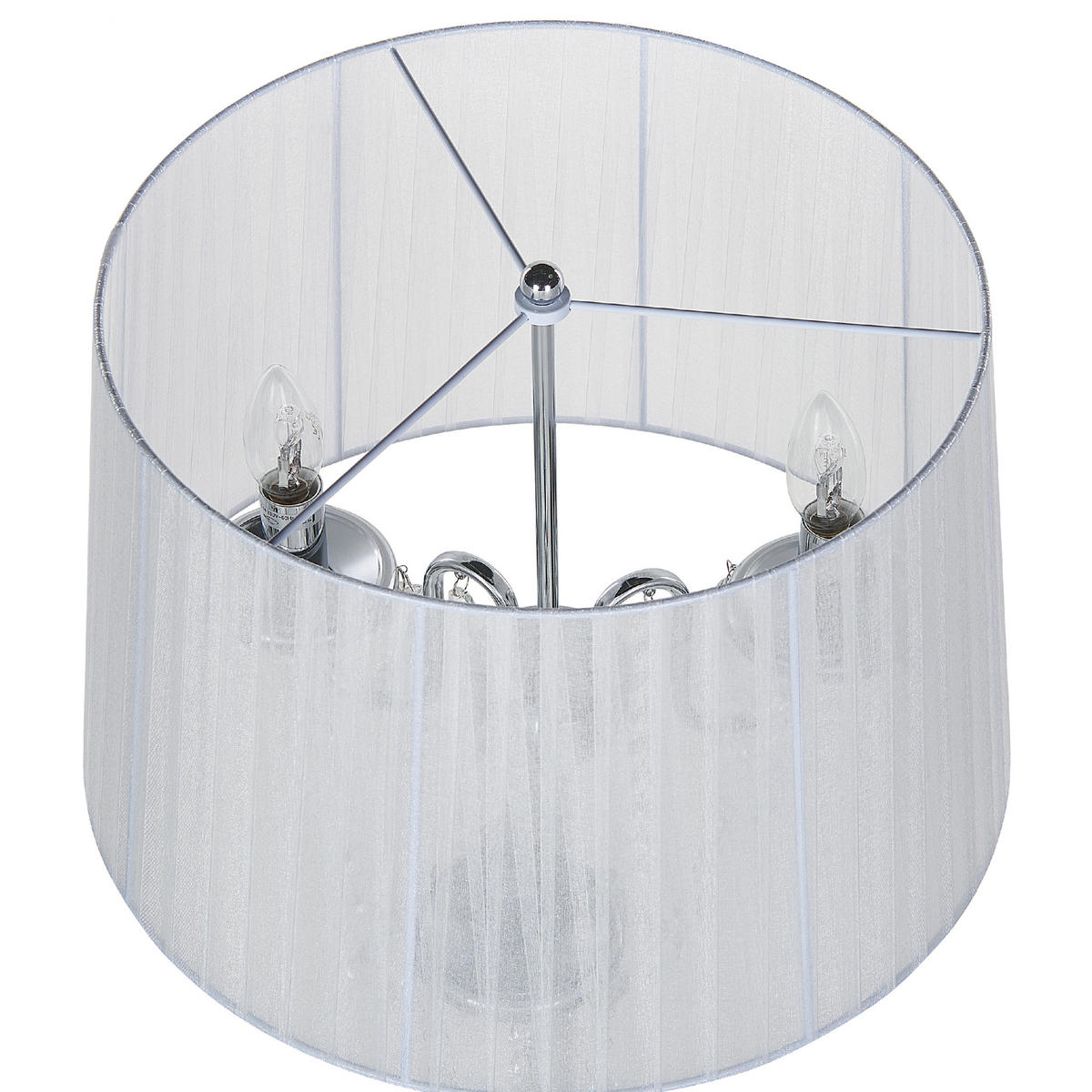 STEHLAMPE Evans 40/40/165 cm - Silberfarben, Metall (40/40/165cm) - Beliani