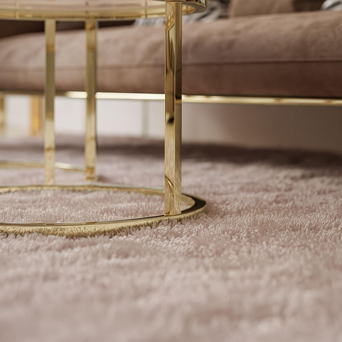 COUCHTISCH CIRI 2-in-1 CHROME gold - Goldfarben, Holzwerkstoff (70/70/48cm) - Lookway
