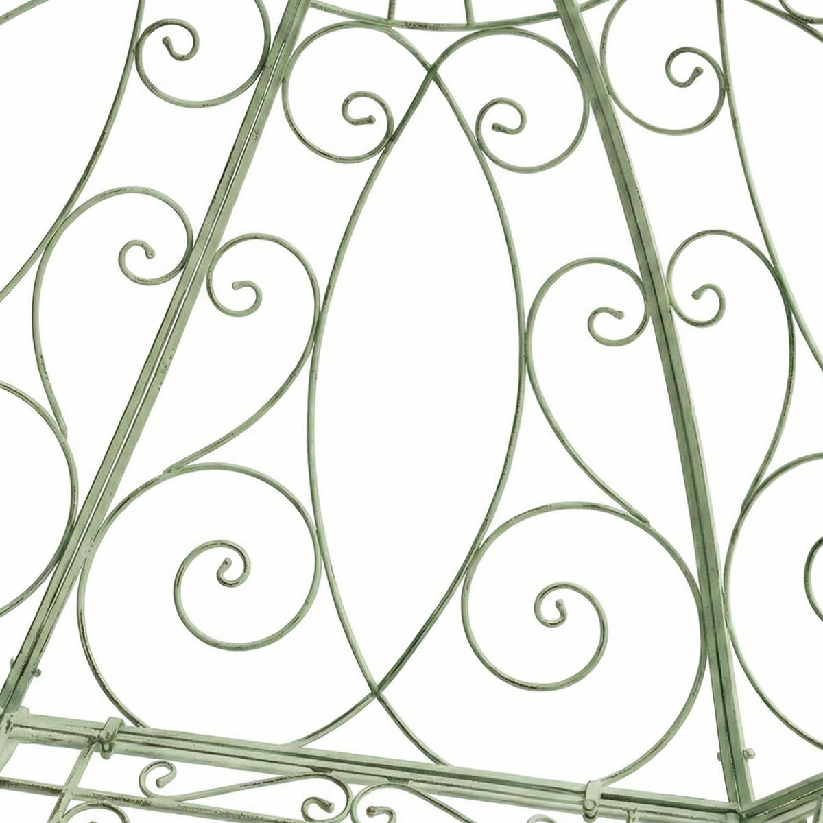 PAVILLON Liv Antik 284x263x313cm Metall Antik-Grün Gartenpavillon - Grün, Metall (284/313/263cm) - DELUKE