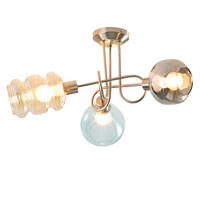 DECKENLEUCHTE - Sicherheitsglas / Eisen, 3-flammig - Multicolor, Glas (54/54/24cm) - home24