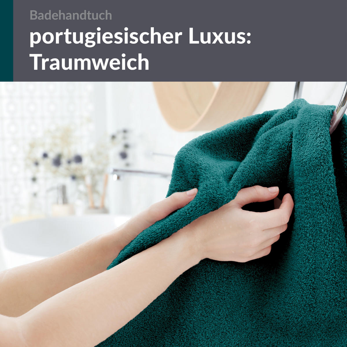 BADETUCH London Opal Grün 2er Set 100x150 - Opal, Textil (100/150cm) - Lashuma