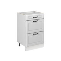 DULAP DE BAZĂ DE BUCĂTĂRIE R-Line, Casă de țară albă/Alb, 50 cm fără blat de lucru - alb, compozit lemnos (50/81.6/46cm) - Vicco