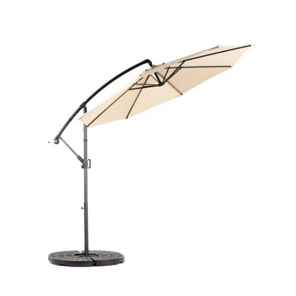 SONNENSCHIRM 295x295cm,Ampelschirm,Gartenschirm,Aluminium,Sonnenschutz,Khaki - Braun, Metall (295/295cm) - LVHOM