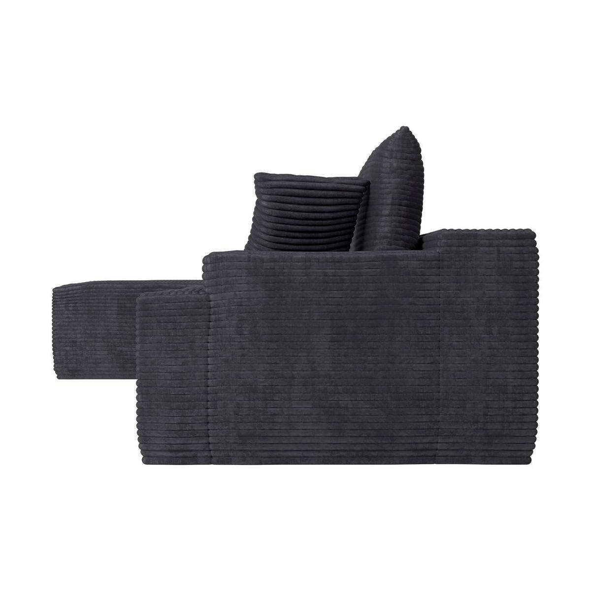 SOFA Coredo dunkelgrau Cord - Dunkelgrau, Textil (155/250cm) - Juskys