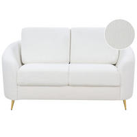 2-SITZER-SOFA Bouclé weiß/gold Trosa - Goldfarben/Weiß, Textil (153/88/86cm) - Beliani