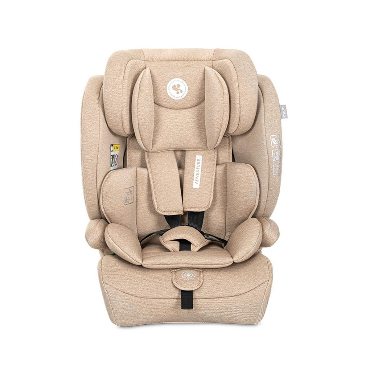 KINDERSITZ Adventure (76-150 cm) beige braun Kopfstütze verstellbar, bis 36 kg, i-Sze, Polyester, Sicherheitsgurt - Beige, Kunststoff (46/78/40cm) - Lorelli