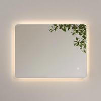 BADSPIEGEL mit Touch-Schalter Beleuchtung Rechteckig 80/60 cm - Weiß, Glas (60/3/80cm) - EMKE