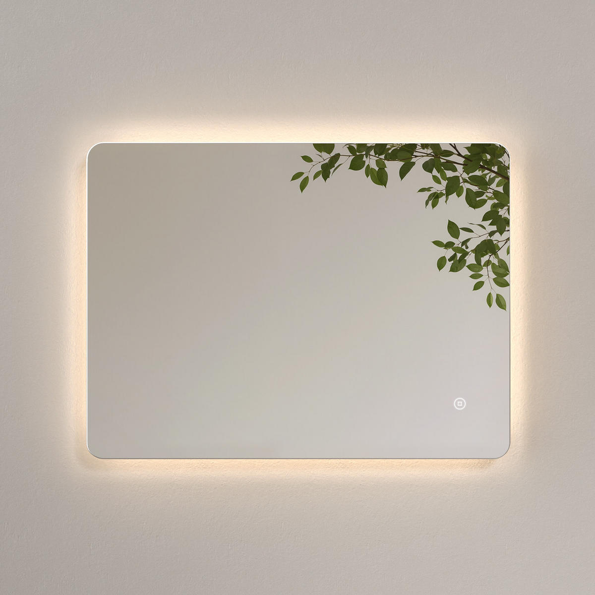 BADSPIEGEL mit Touch-Schalter Beleuchtung Rechteckig 80/60 cm - Weiß, Glas (60/3/80cm) - EMKE