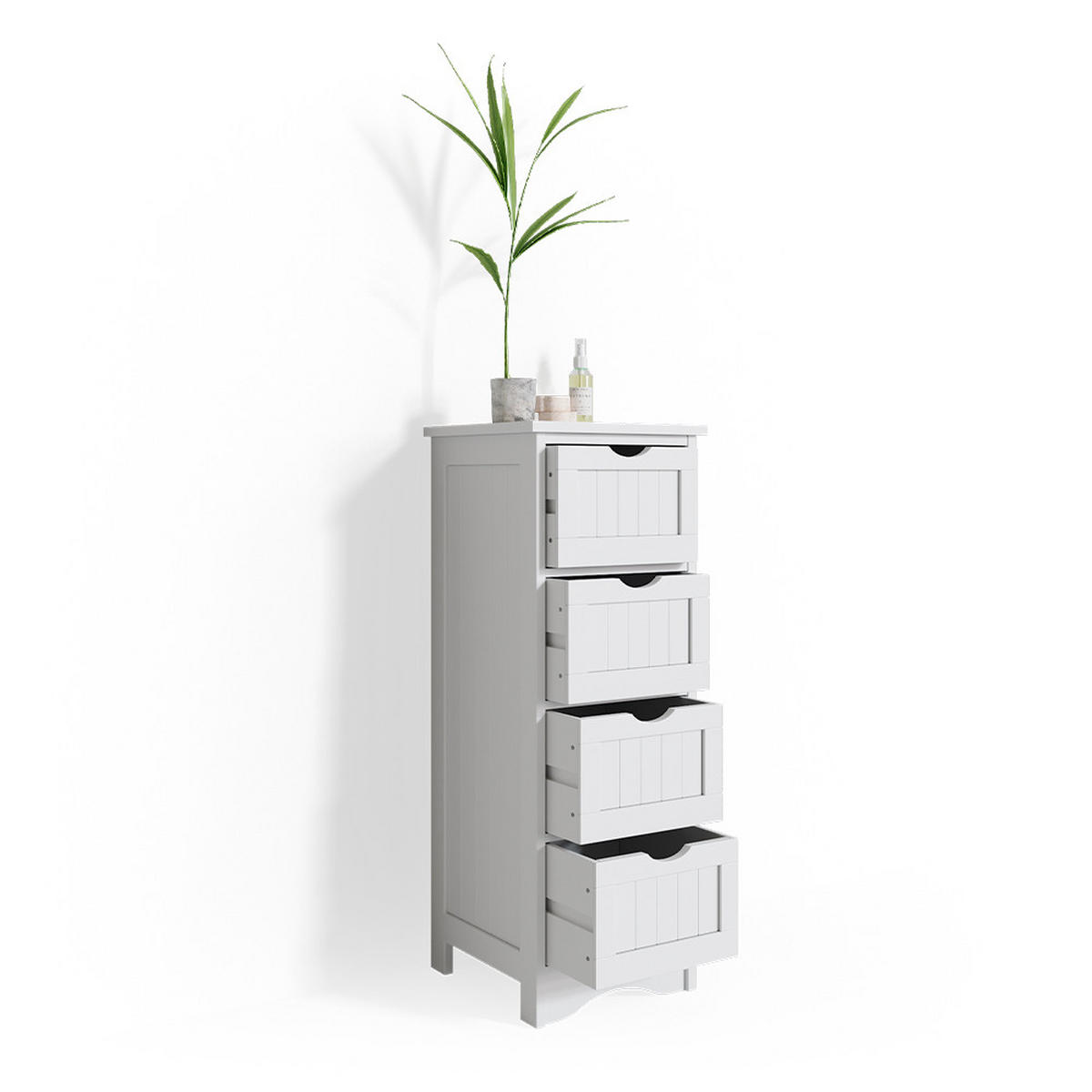 BADSCHRANK Bianco Weiß 30 x 81 cm - Weiß, Holzwerkstoff (30/81/30cm) - Vicco