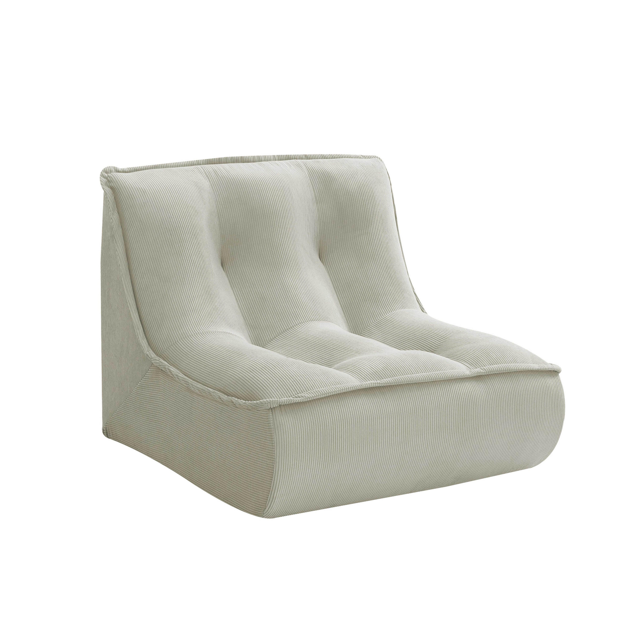 SESSEL, Ekru - Weiß, Textil (90/70/80cm) - Oviala