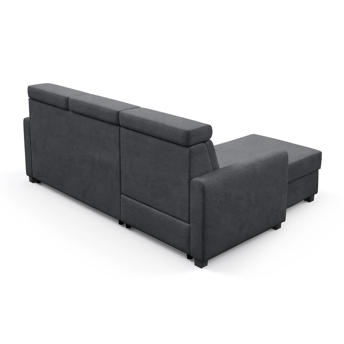 ECKSCHLAFSOFA Milano, Dunkelgrau, links - Dunkelgrau/Schwarz, Textil (217/166cm) - Beautysofa