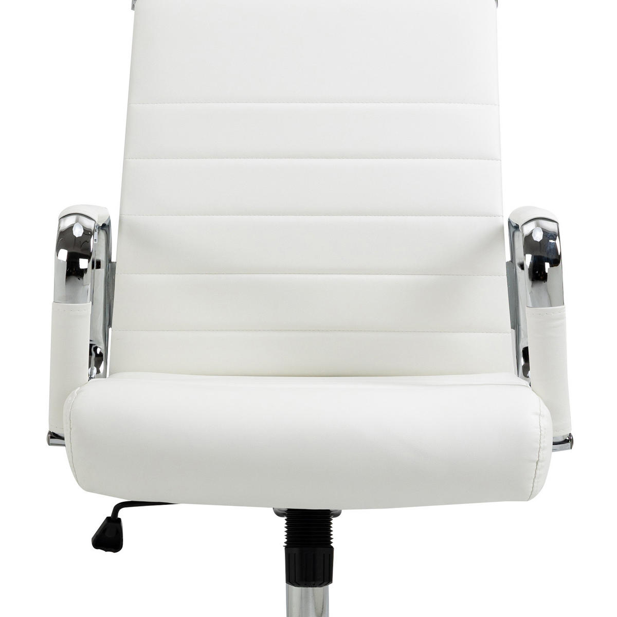 SCHREIBTISCHSTUHL OFFICE COMFORT LB Kunstleder Weiß - Silberfarben/Weiß, Textil/Metall (56/103/64cm) - SVITA