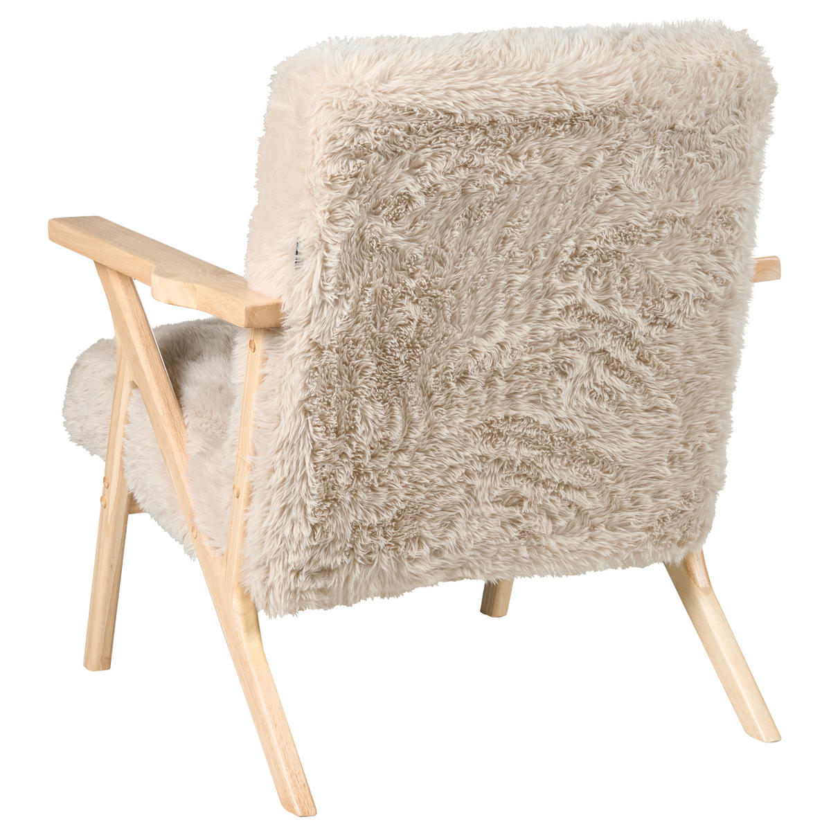 SESSEL Hellbeige Kisa - Beige/Braun, Kunststoff (74/84/80cm) - Beliani