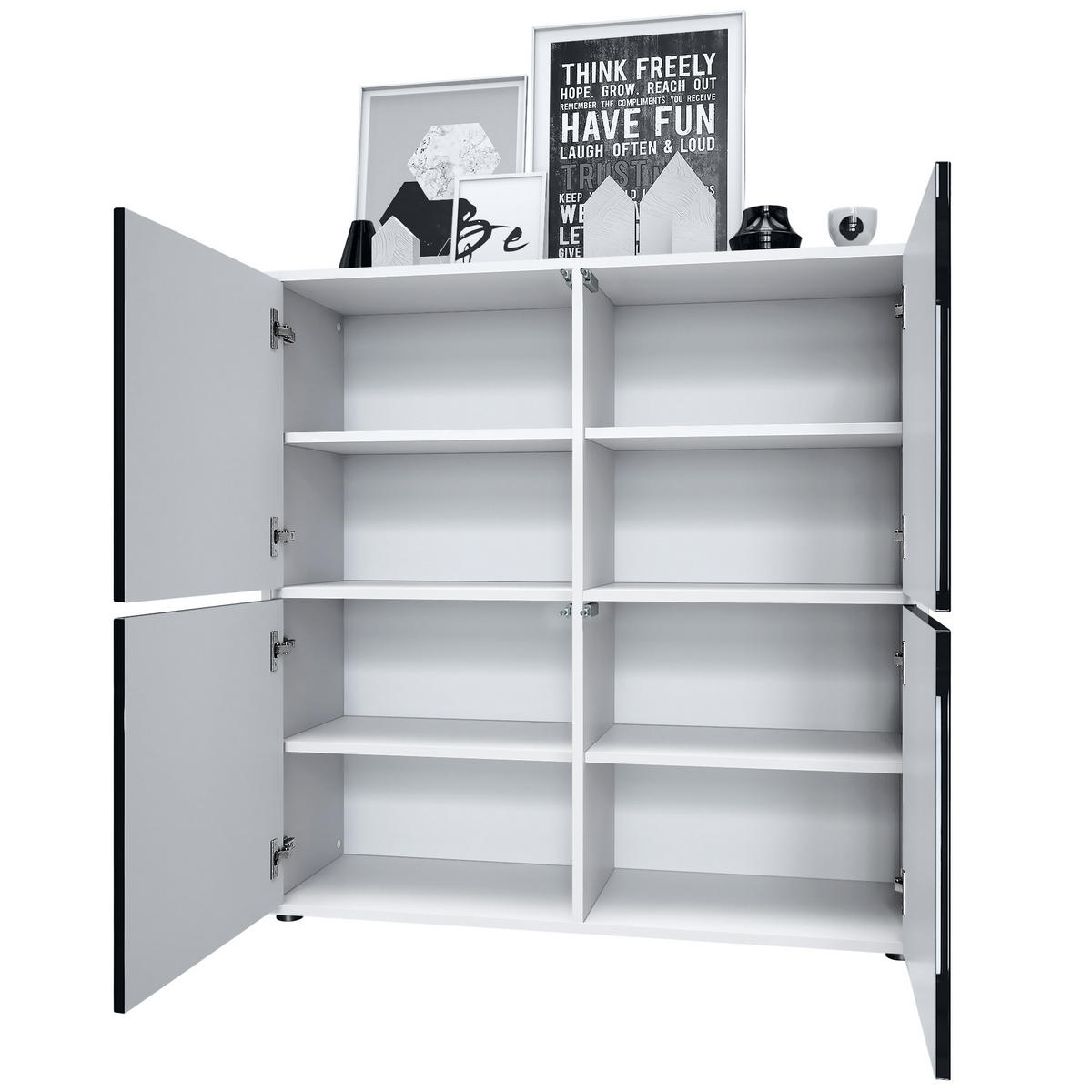 HIGHBOARD Cuba Türen in Eiche Nordic - Silbereichenfarben, Holzwerkstoff (104/105.5/35.5cm) - Vladon