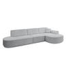 ECKSOFA Ottomane Rechts MARI-L2 - 317x163x81 cm Grau Cord - Schwarz/Grau, Holzwerkstoff/Kunststoff (317/163cm) - ALTDECOR