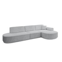 ECKSOFA Ottomane Rechts MARI-L2-v3 - 328x171x83 cm Grau Cord - Schwarz/Grau, Holzwerkstoff/Kunststoff (171/328cm) - ALTDECOR