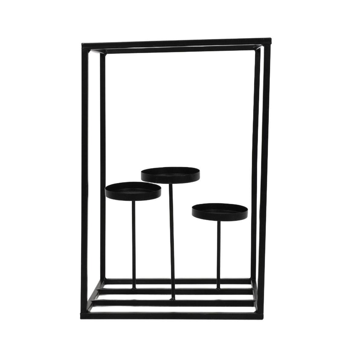 TEELICHTHALTER aus Metall 24/20/36 cm - Schwarz, Metall (36cm) - Home Styling Collection