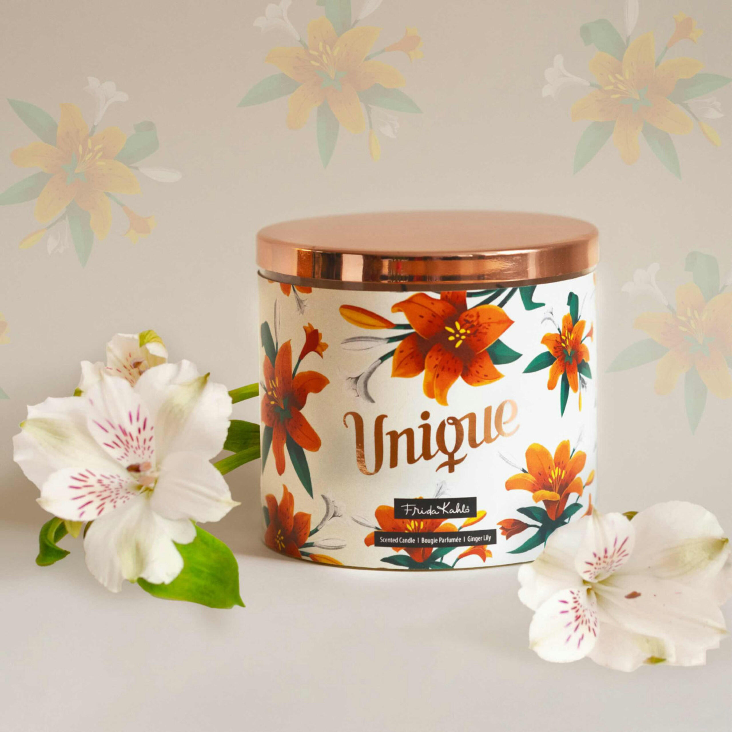 DUFTKERZE Kahlo - Weiß, Naturmaterialien/Glas (10cm)