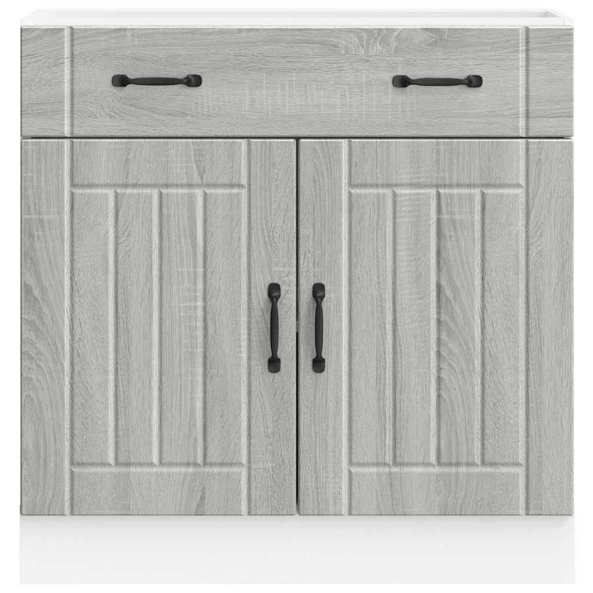 KÜCHEN-UNTERSCHRANK Lucca Grau Sonoma Holzwerkstoff - Grau, Holzwerkstoff (46/81.5/80cm) - vidaXL