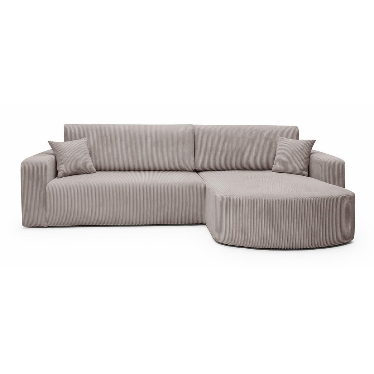 ECKSOFA mit Schlaffunktion Teeo L-Form universal mit Bettkasten Beige Cord - Beige/Schwarz, Kunststoff/Textil (275/170cm) - Homebook