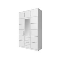 DREHTÜRENSCHRANK LABOO 147/245/58 cm in Weiß mit Aufsatz - Weiß, Holzwerkstoff (147/245/58cm) - Deine Möbel 24