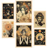 POSTER Set Mit 6 Femininen & Mystischen Esoterischen A3 & A4 Rahmen Aus Hellem Holz - Beige, Papier (29/3cm) - Nacnic