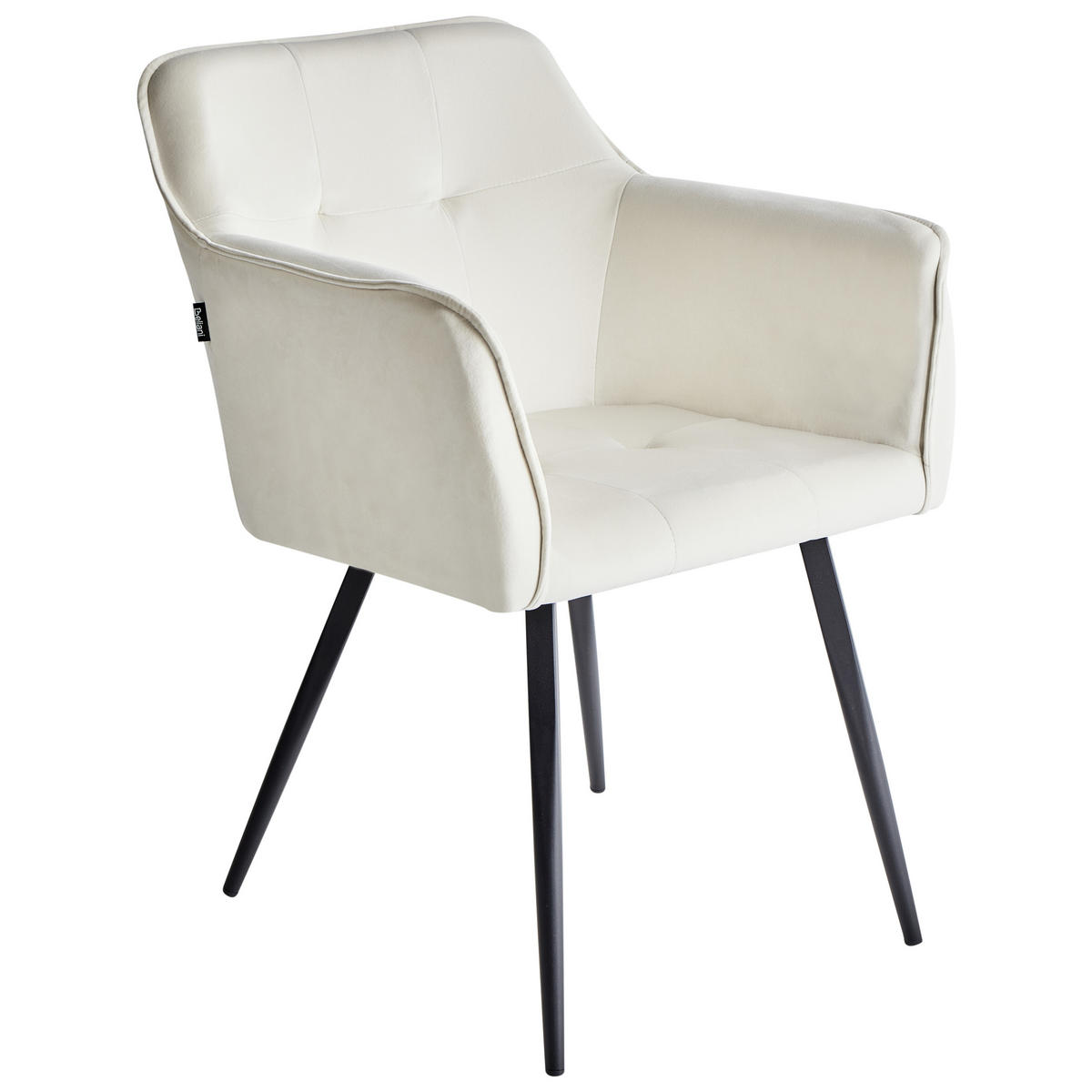 ÉTKEZŐSZÉK 2 darabos Szett Bársony Bézs Jasmin - bézs, textil/fém (60/91/49cm) - Beliani