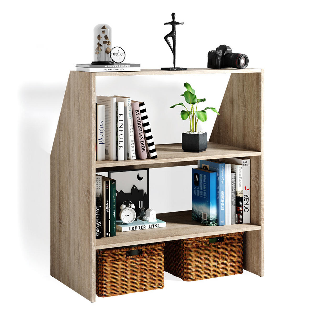 DACHSCHRÄGE REGAL Sonoma 90 x 100 cm - Sonoma Eiche, Holzwerkstoff (90/100/50cm) - Vicco