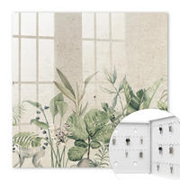 SCHLÜSSELBOX Weiß 30x30 cm – Türöffnung nach rechts - Tropische Natur - Grün, Metall (30/30/5cm) - TULUP