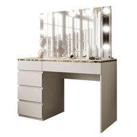 SCHMINKTISCH AURORA II ELITE KASCHMIR mit Spiegel und Beleuchtung - Kaschmir, Holzwerkstoff (120/145/55cm) - Lookway
