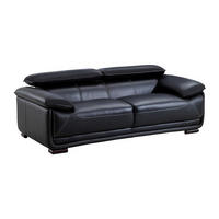 COUCHGARNITUR - 5 Personen - leder - schwarz Macelo - Schwarz, Leder (170/75/97cm) - Vente-Unique