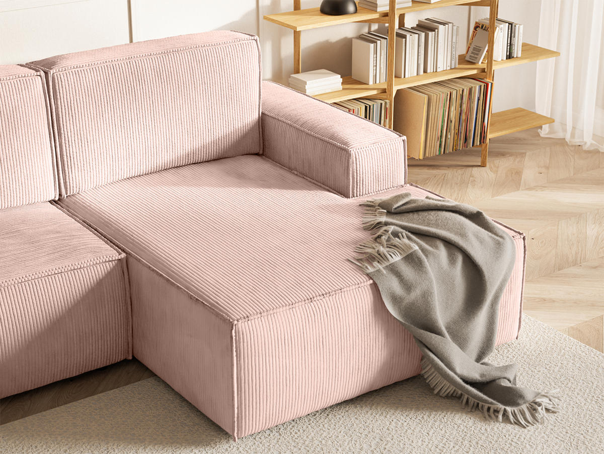 ECKSOFA Kokko mit Schlaffunktion, Hellrosa - Pink, Textil (267/167cm) - Fedve