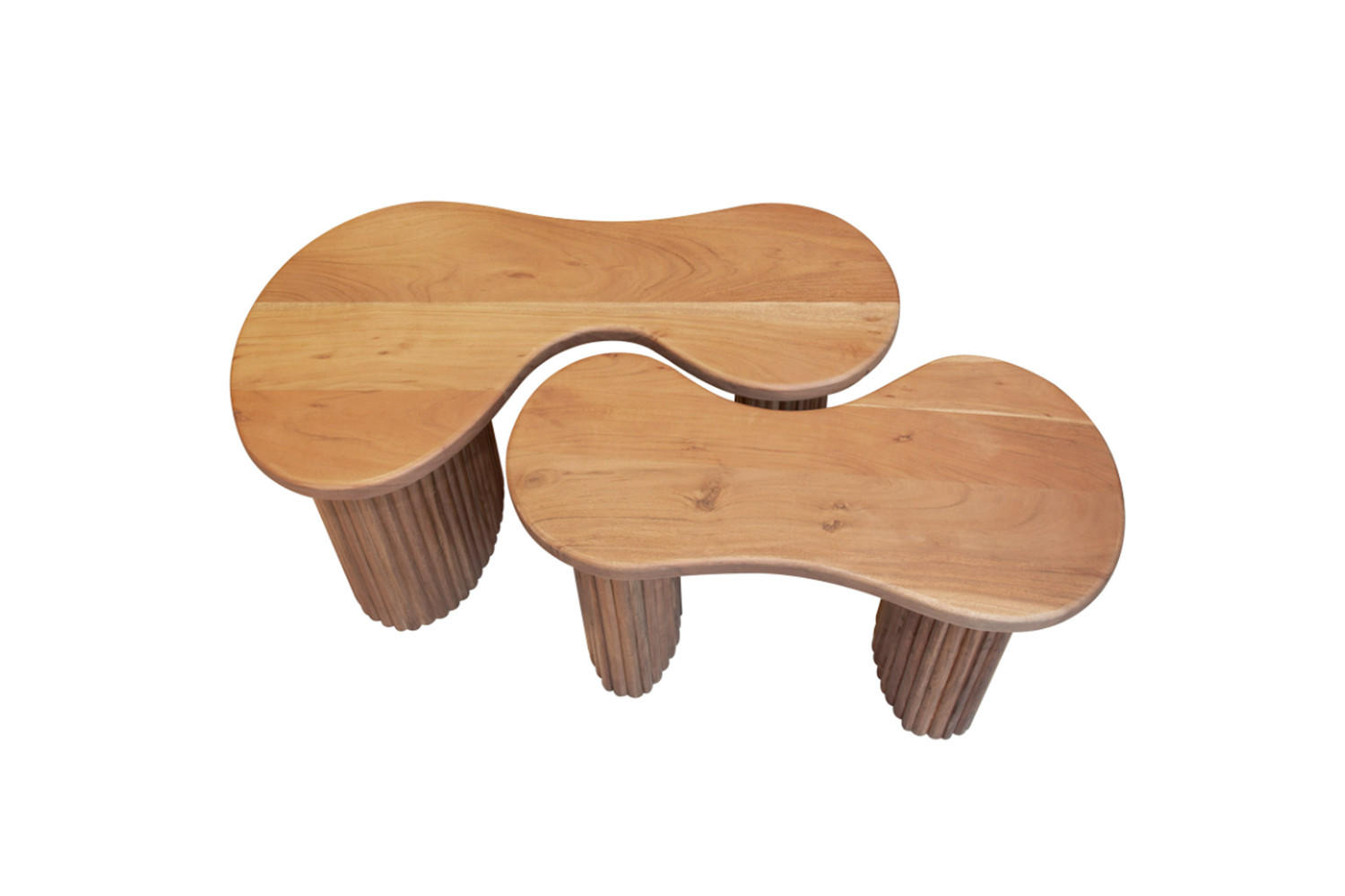 COUCHTISCH-SET MALIKA Braun Akazie - Braun, Akazienholz/Holz (80/45/42cm) - KAWOLA