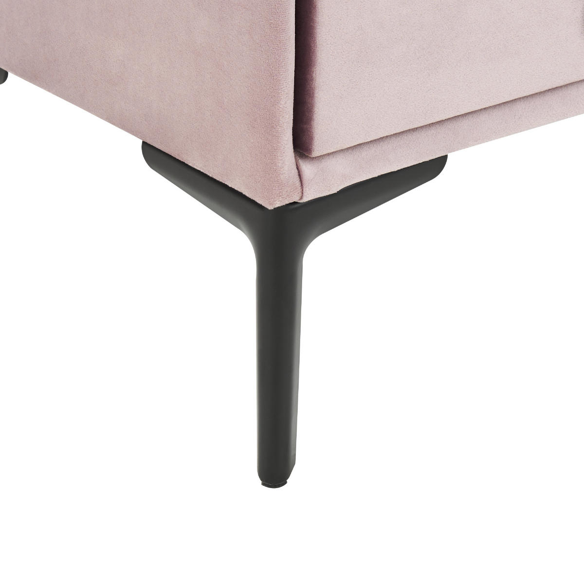 NACHTTISCH Samtstoff rosa 2 Schubladen Sezanne - Pink/Schwarz, Textil (44/45/38cm) - Beliani