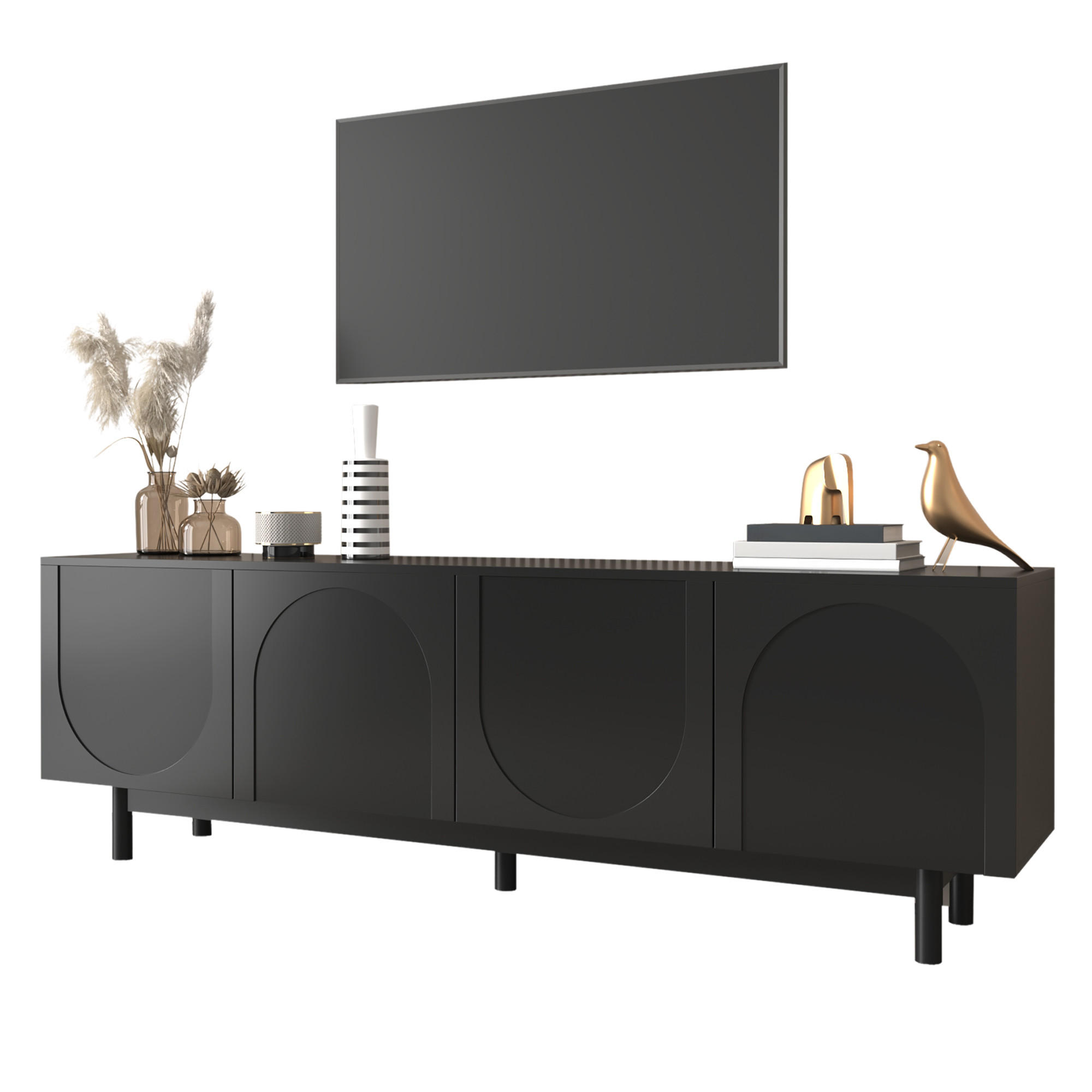 XXXLutz TV Schwarz 175x56x38 cm