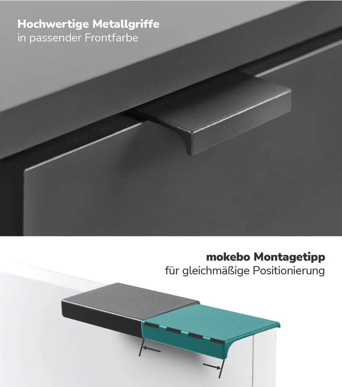KOMMODE Die Elegante - Anthrazit, Holzwerkstoff (117/81/34cm) - Mokebo