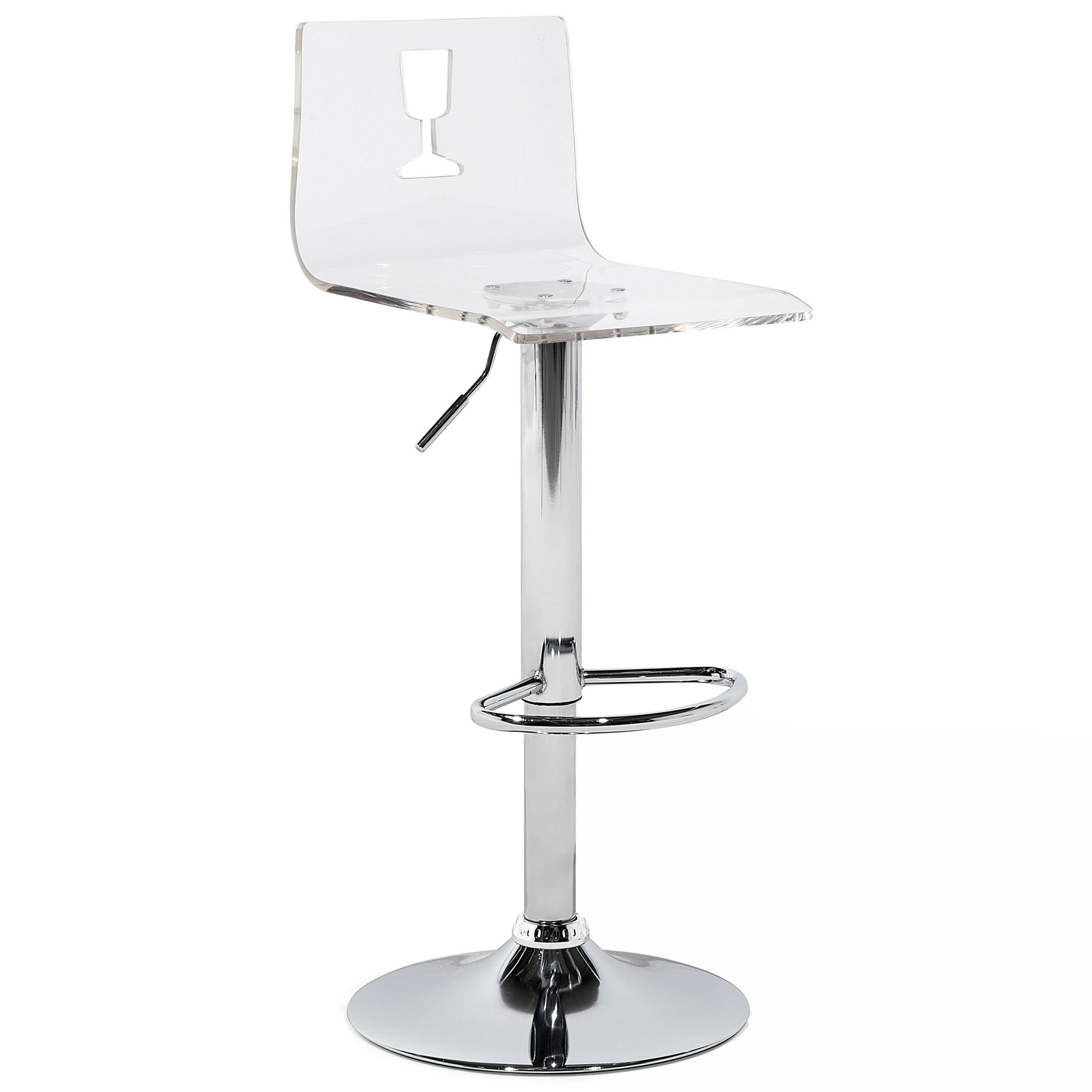 BARHOCKER 2er-Set Kunststoff Weiß Busan - Transparent, Kunststoff/Metall (38/102/38cm) - Beliani
