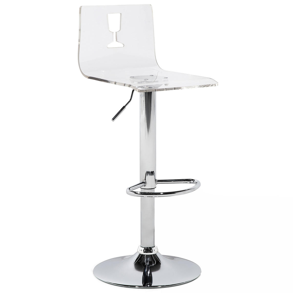 BARHOCKER 2er-Set Kunststoff Weiß Busan - Transparent, Kunststoff/Metall (38/102/38cm) - Beliani