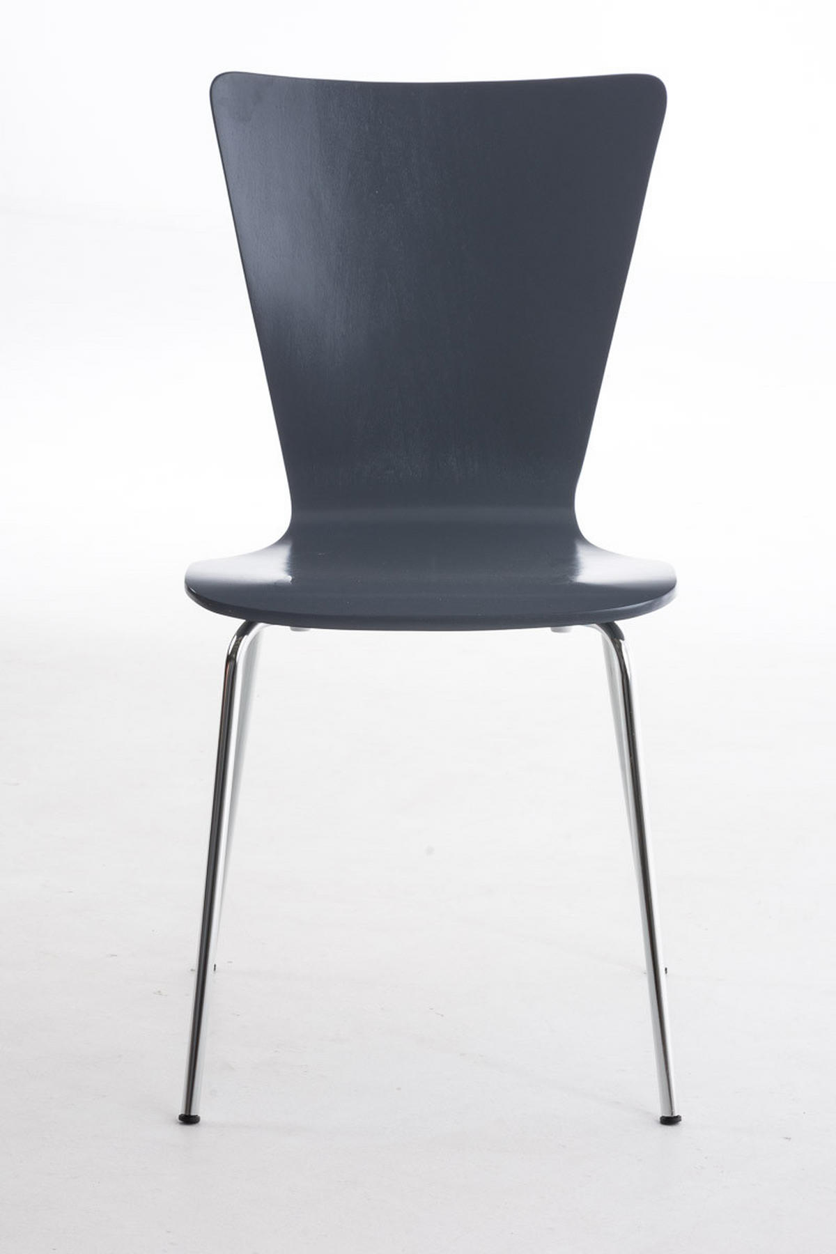 BESUCHERSTUHL Jaron mit Holzsitz und Metallgestell, Farbe: Grau - Chromfarben/Grau, Holz/Metall (43/84/50cm) - TPFLiving