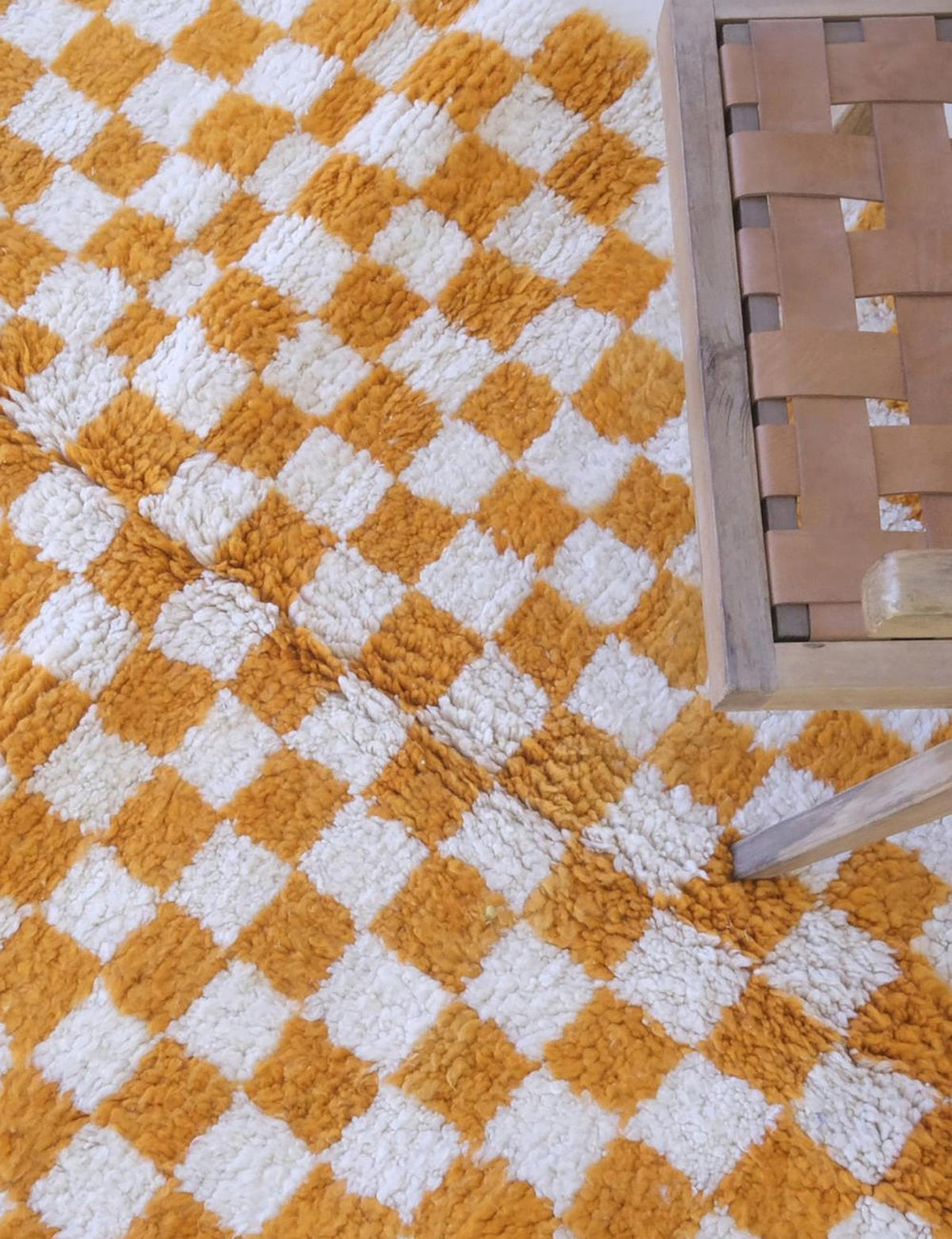 BERBERTEPPICH marokkanisch aus Wolle kariert 300x 400 cm - Orange, Naturmaterialien (300/400cm) - AFK Living