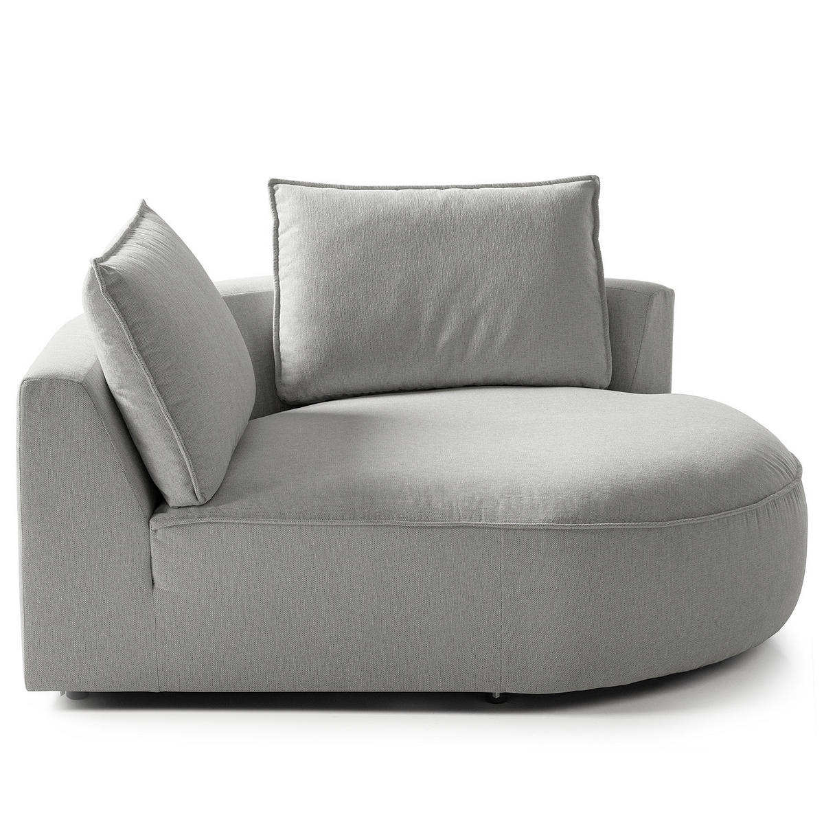 OTTOMANE - modular - Hellgrau/Schwarz, Kunststoff/Textil (126/82/154cm) - home24