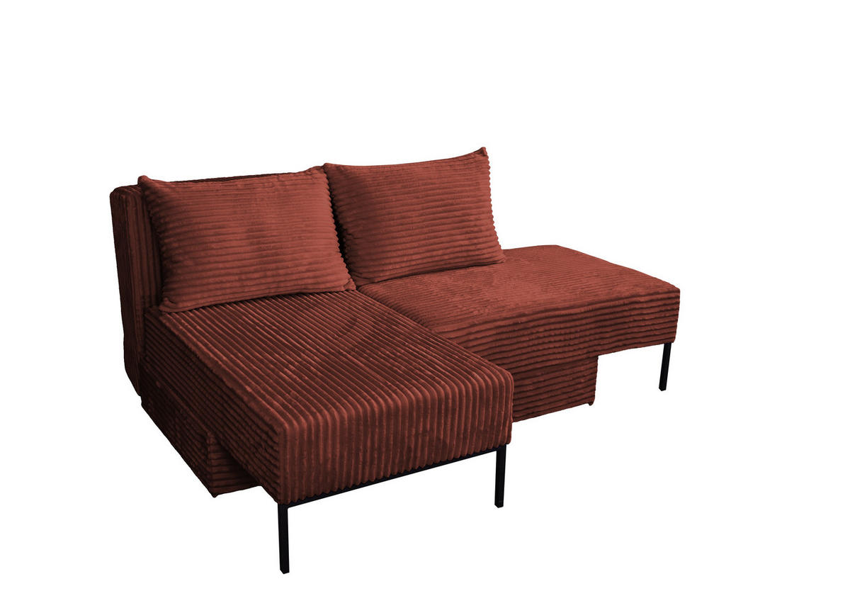 ECKSOFA Mit Schlaffunktion MOOKA 4in1-Multifunktions-System Stoff Velo Links Kupfer - Kupferfarben, Holz/Textil (145/160cm) - Kaiser Möbel