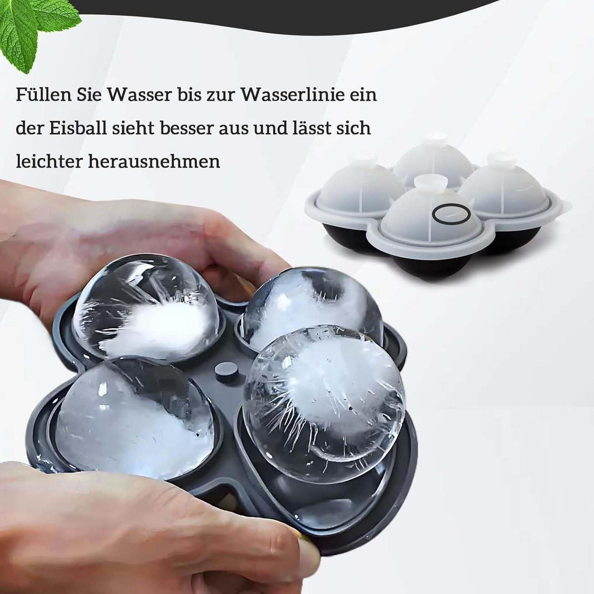 EISWÜRFELFORM 2er-Set Silikon 6 cm rund - Multicolor, Kunststoff (15.8/6/15.8cm)