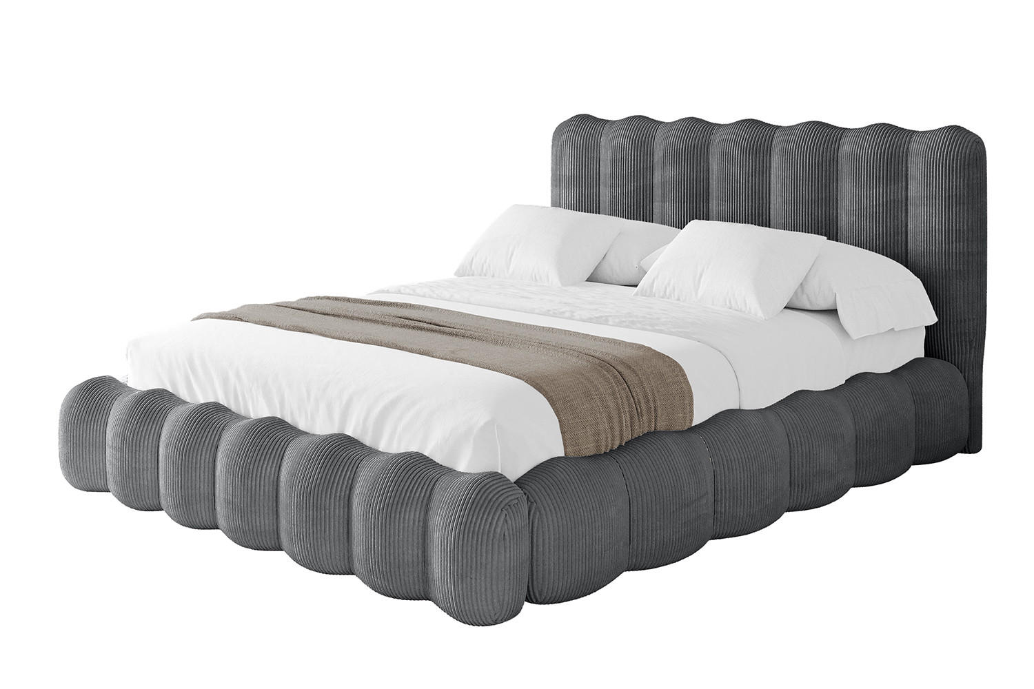 POLSTERBETT mit Bettkasten und Lattenrost, Bett mit Matratze H3/H4 - SORA 180x200 Dunkelgrau - Anthrazit, Holzwerkstoff/Textil (180/200cm) - ALTDECOR