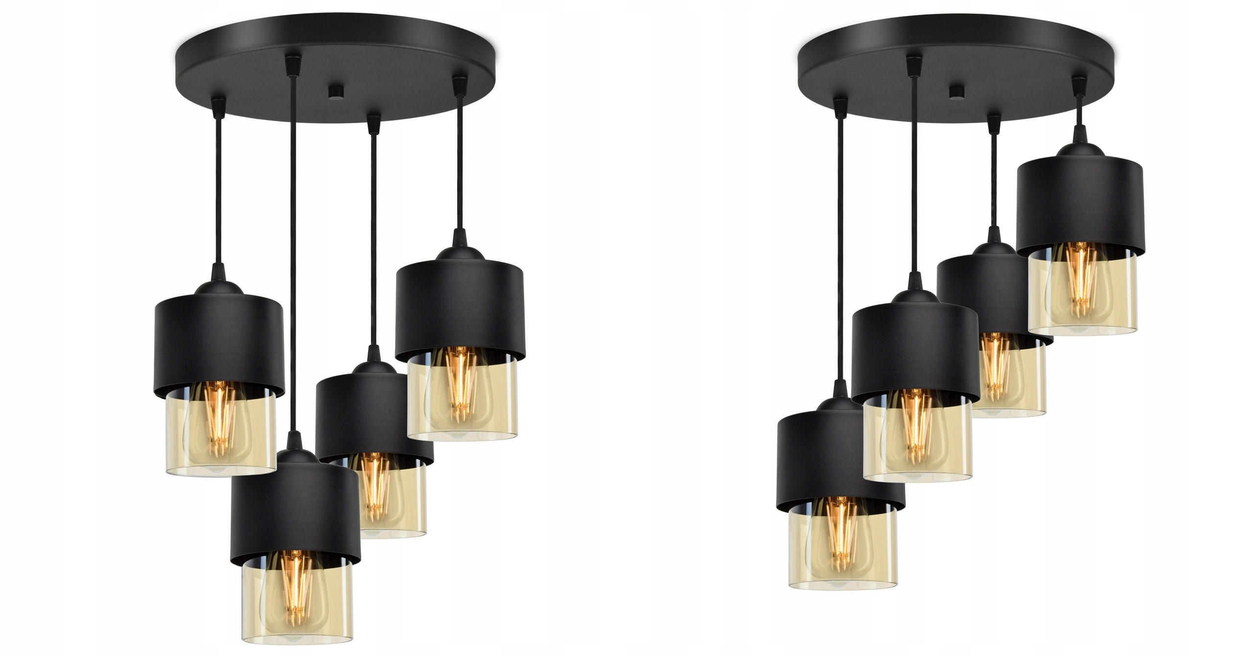 PENDELLEUCHTE Hege - Transparent/Schwarz, Glas/Metall (35/35/70cm) - kiki design