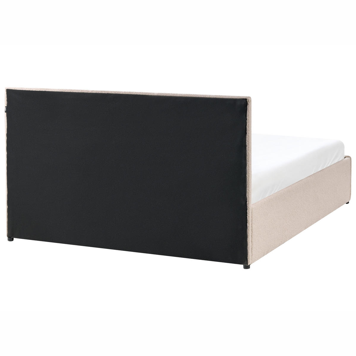 BETT mit Stauraum 140/200 cm Bouclé Beige Massognes - Beige, Textil (140/200cm) - Beliani