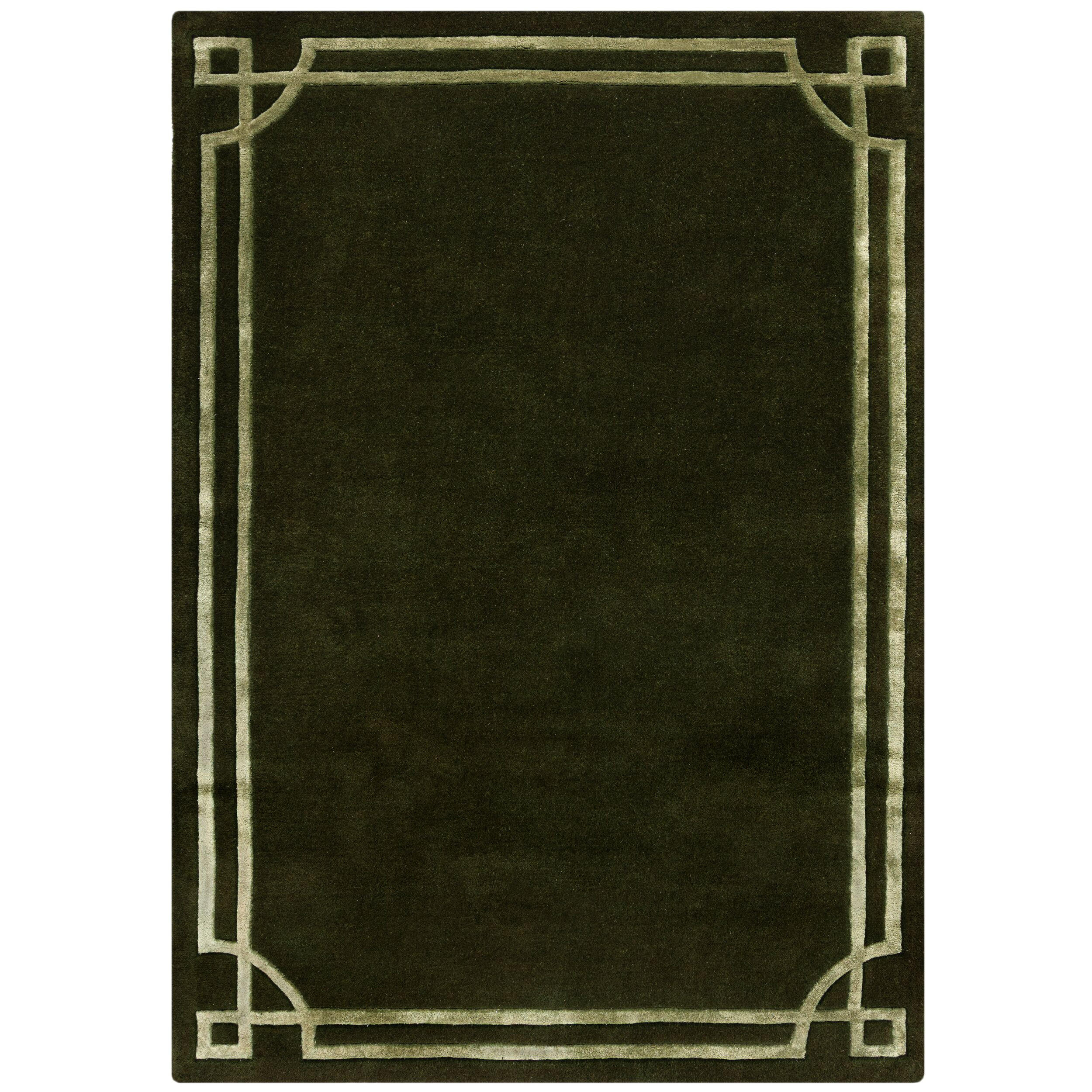 TEPPICH Kurzflor im Art-Déco-Stil, Klassische Bordüre, Wohnzimmer Grün Rechteckig 200x290 - Grün, Textil (200/290cm) - KADIMA DESIGN