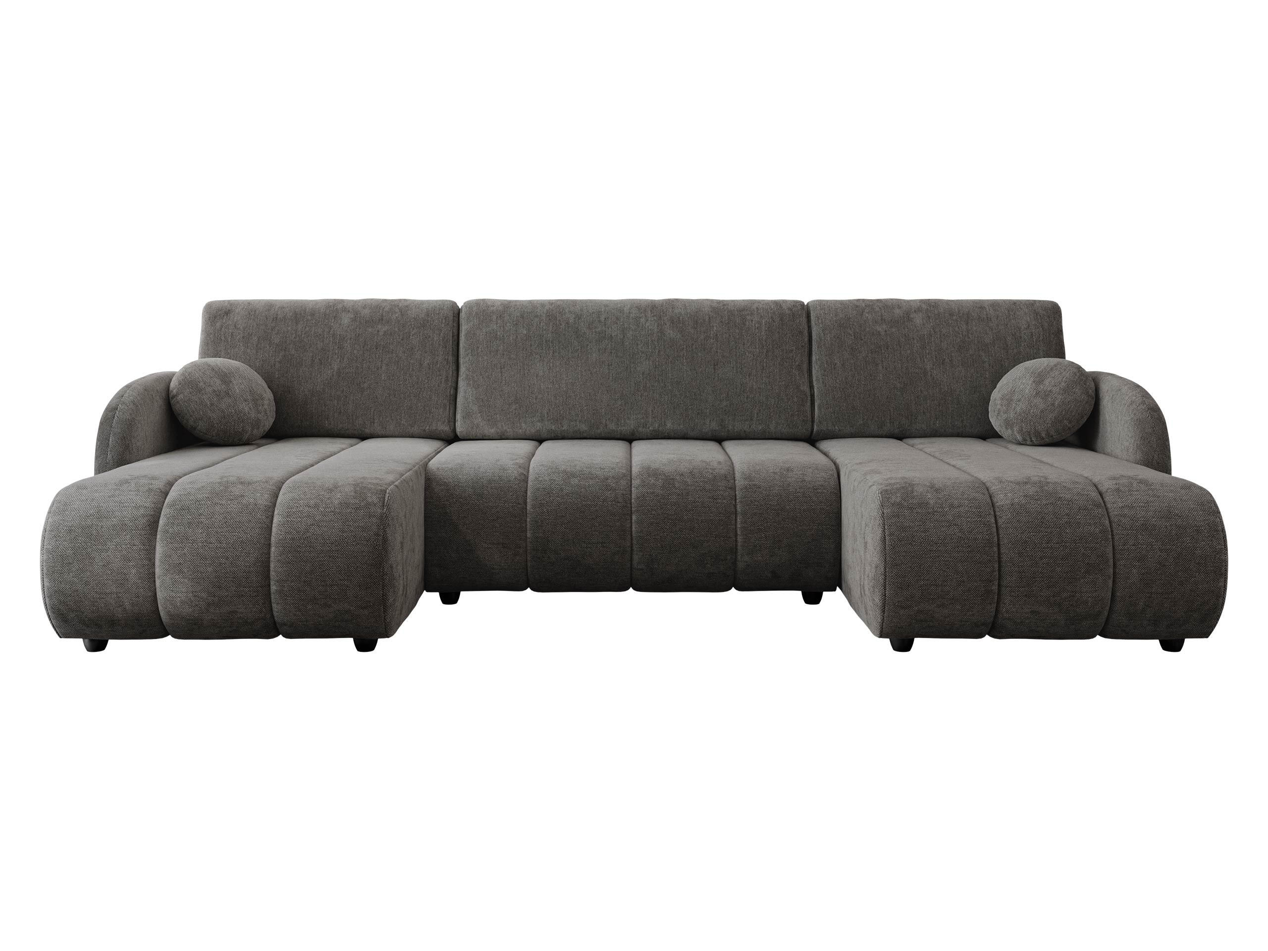 WOHNLANDSCHAFT Zara LC2rLC - Schwarz/Braun, Holz/Kunststoff (318/88/160cm) - MIRJAN24