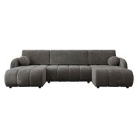 WOHNLANDSCHAFT Zara LC2rLC - Schwarz/Braun, Holz/Kunststoff (318/88/160cm) - MIRJAN24